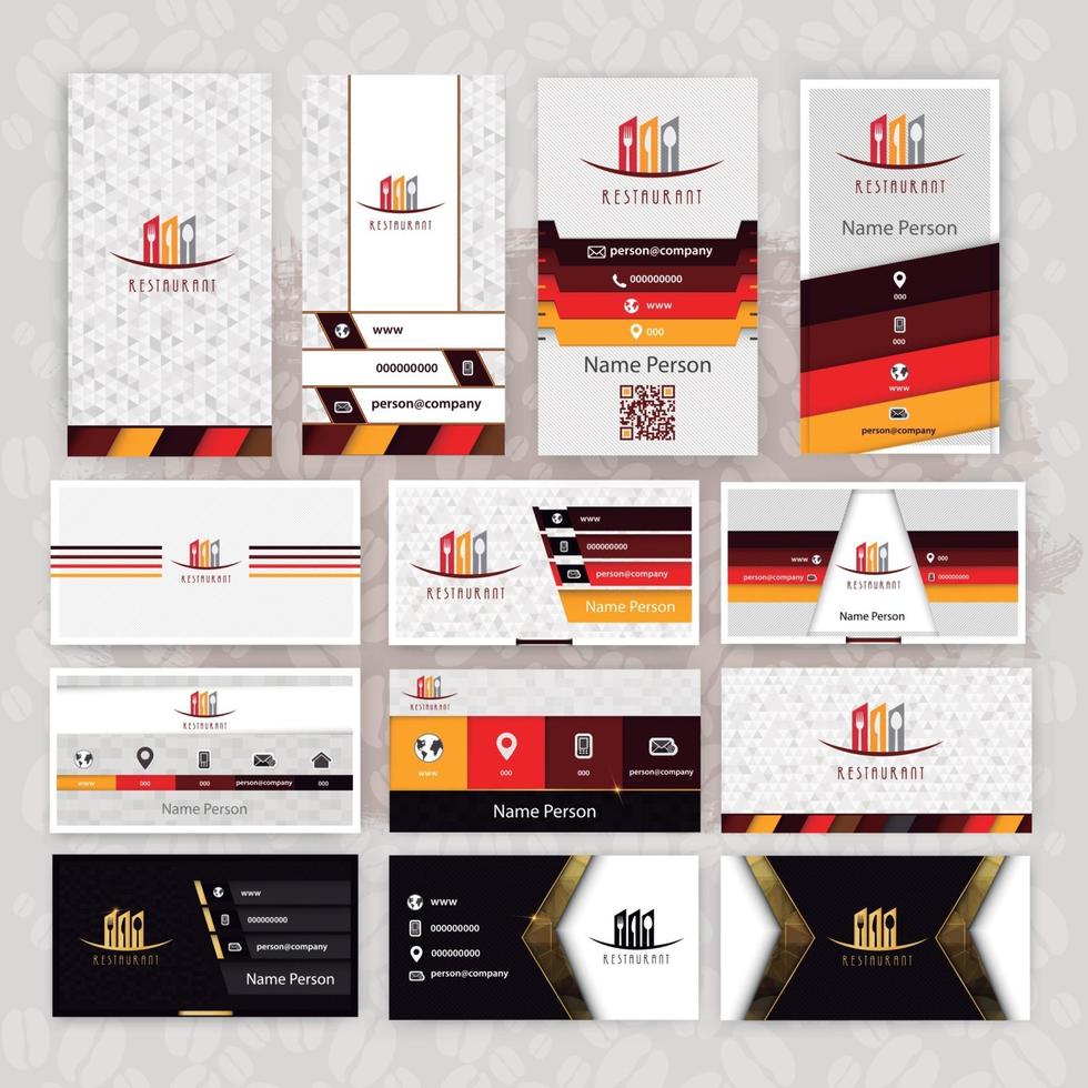 Restaurant card presentation set collection vector