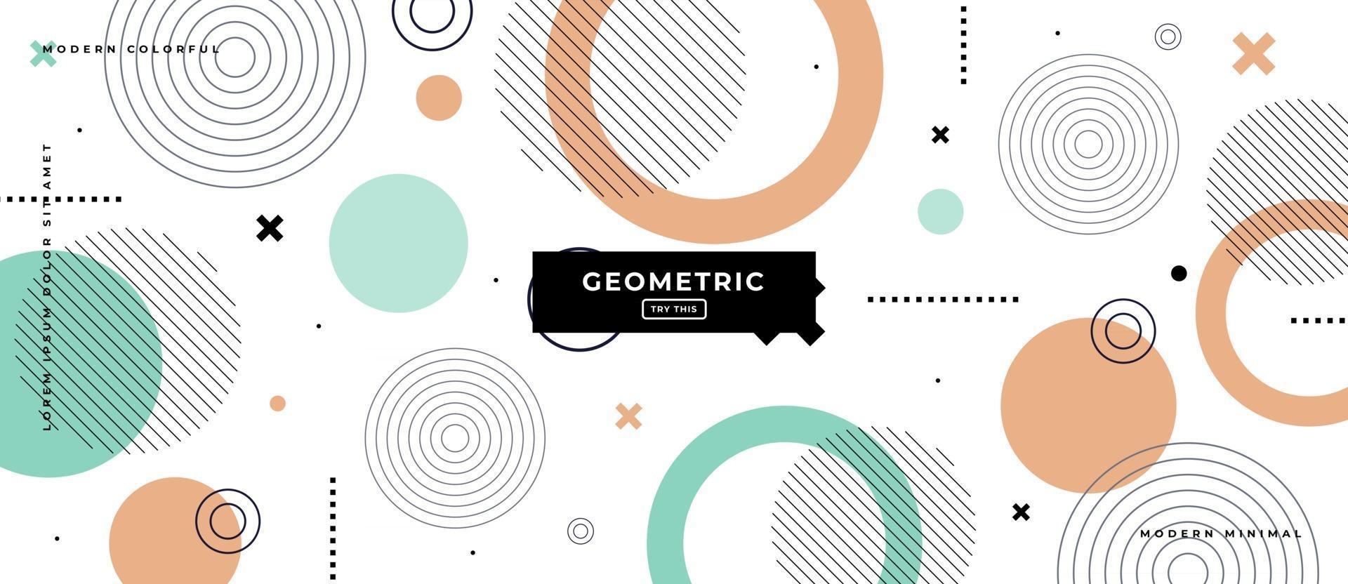 Geometric Shapes with Memphis Style in White Background vector