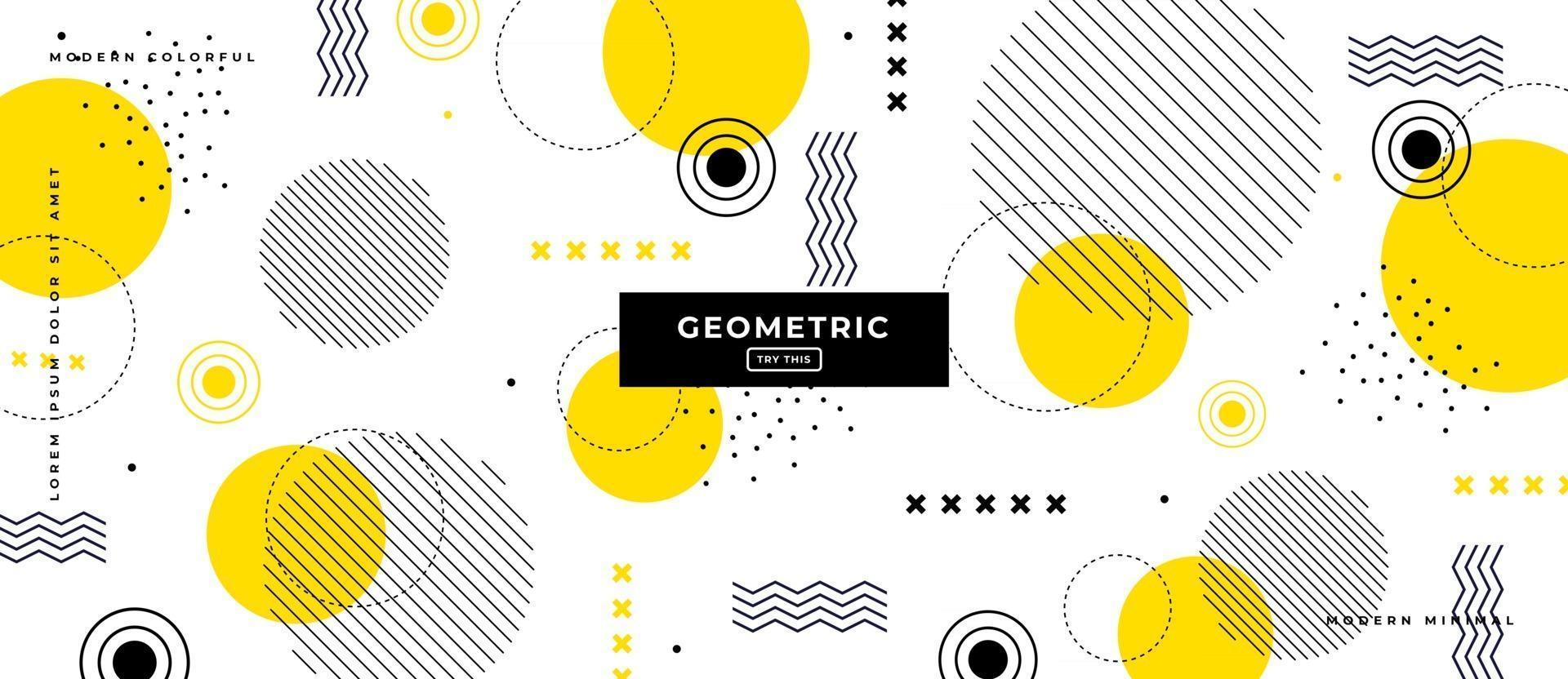 Flat Design Yellow Geometric Shapes Background. vector