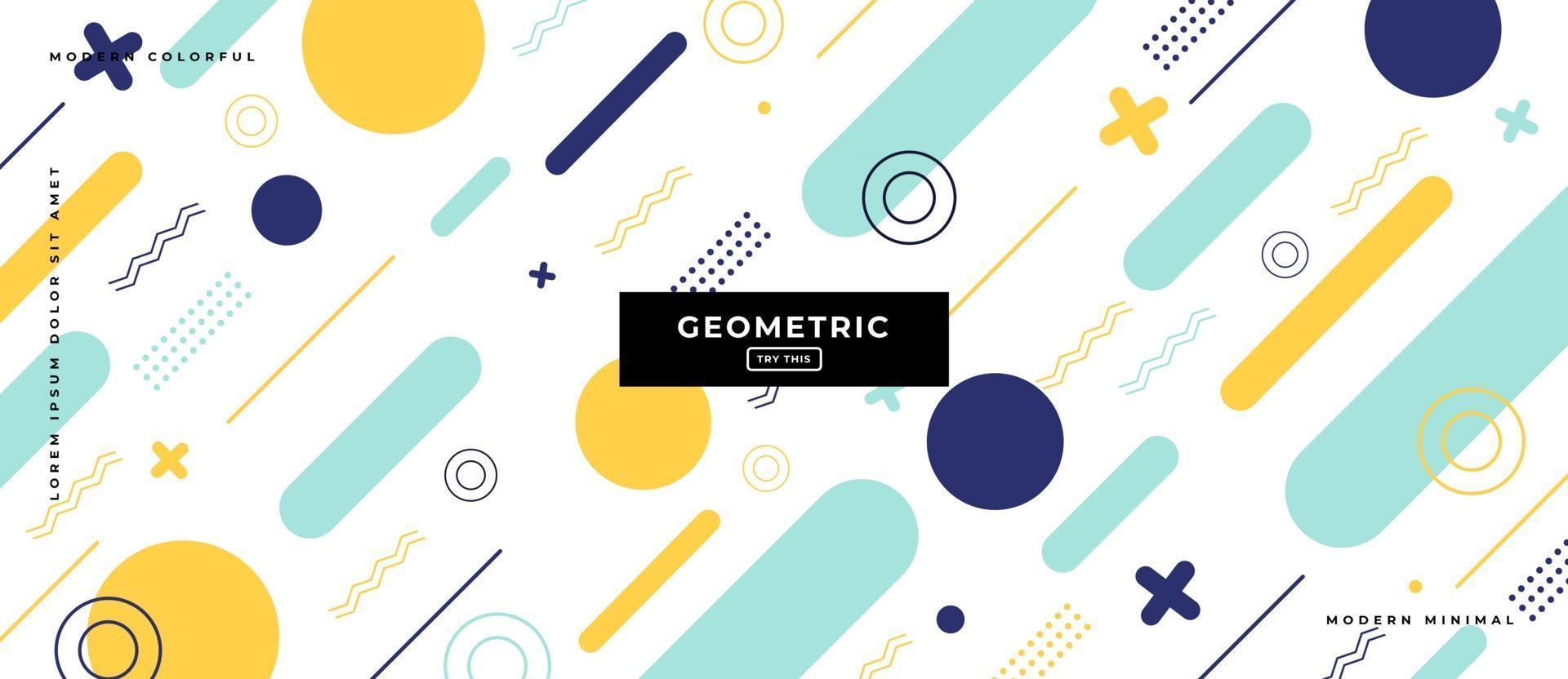 Geometric Memphis Style Shapes in White Background vector