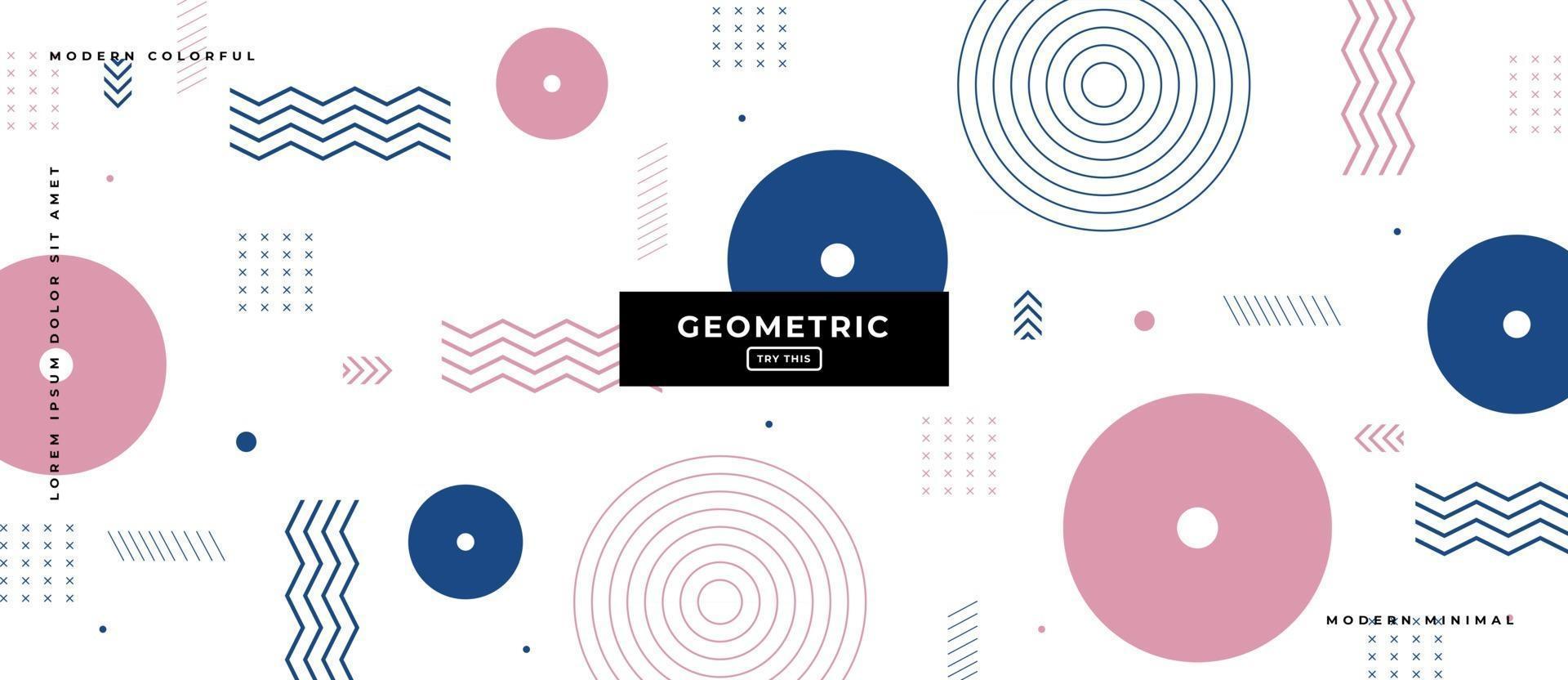 Geometric Flat Design Shapes in White Background. vector