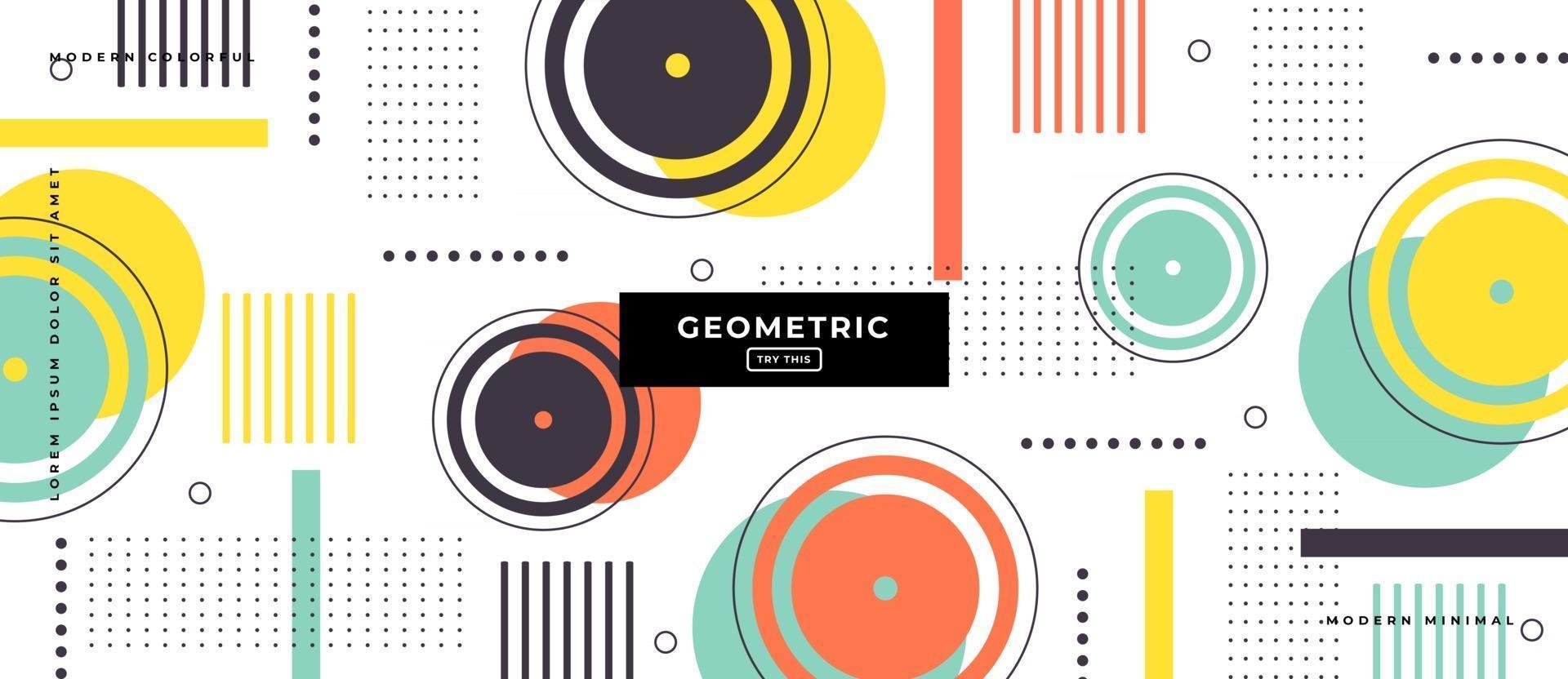 Geometric Memphis Style Shapes Background. vector
