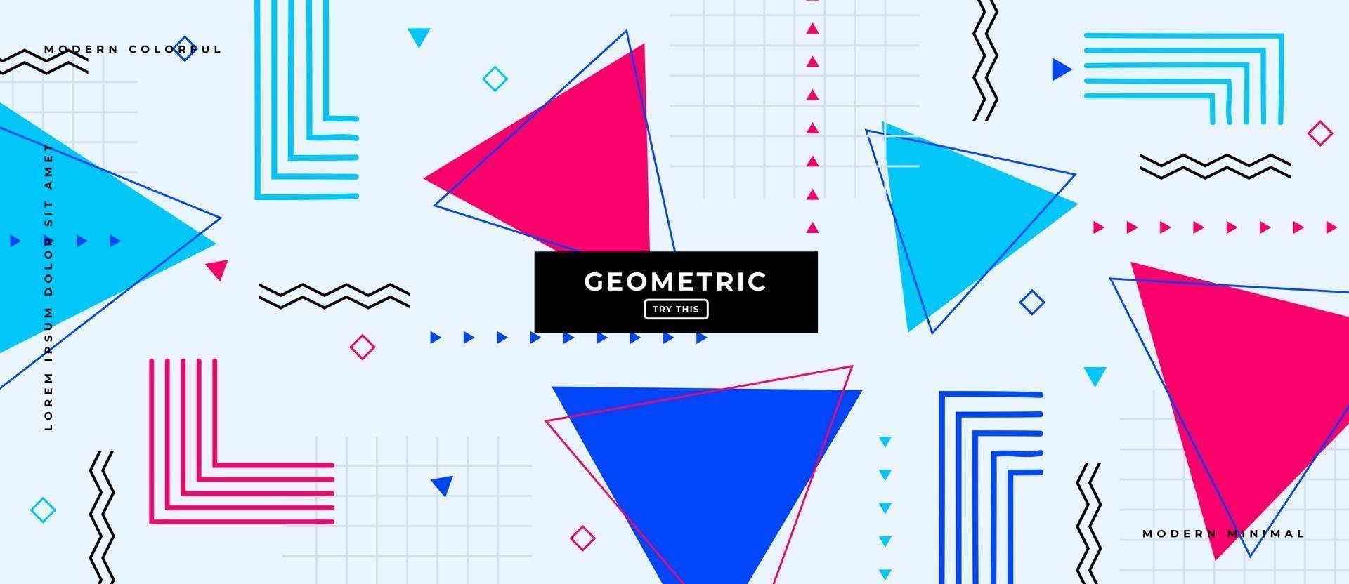 Moving Geometric Triangle Background with Shapes. vector