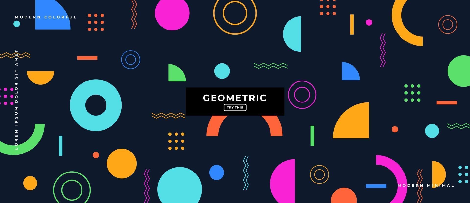 Geometric Memphis Style Shapes Design Background. vector