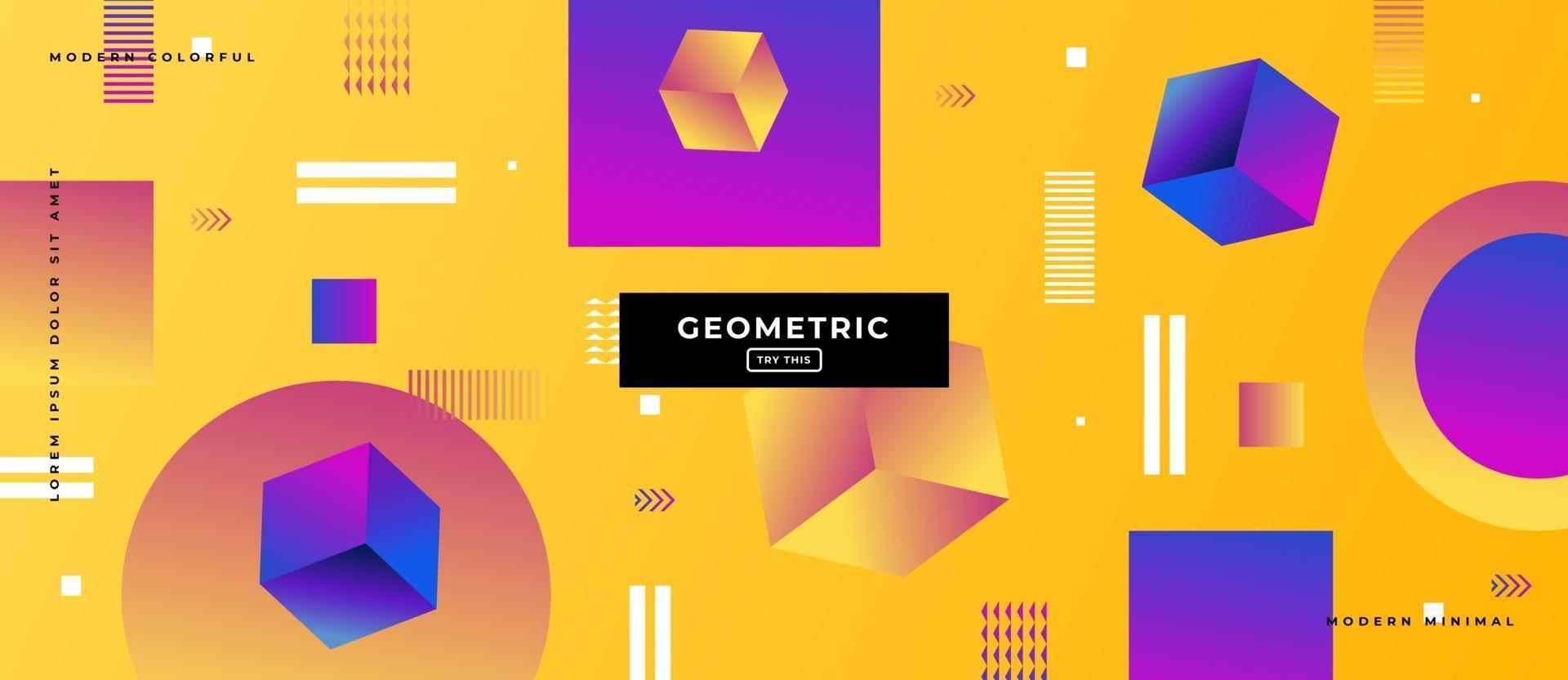 3d Flat Design Geometric Shapes Background. vector