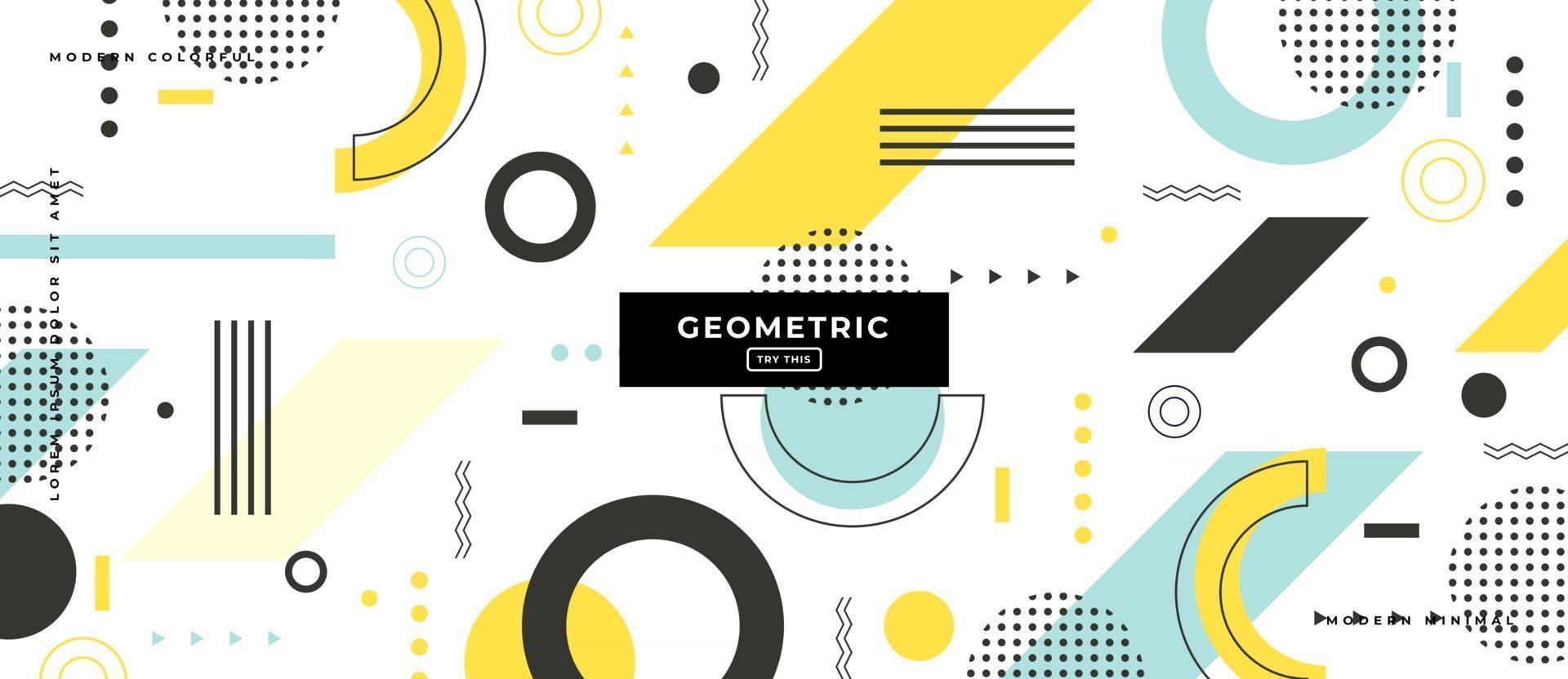 Memphis Style Geometric Shapes and White Background. vector