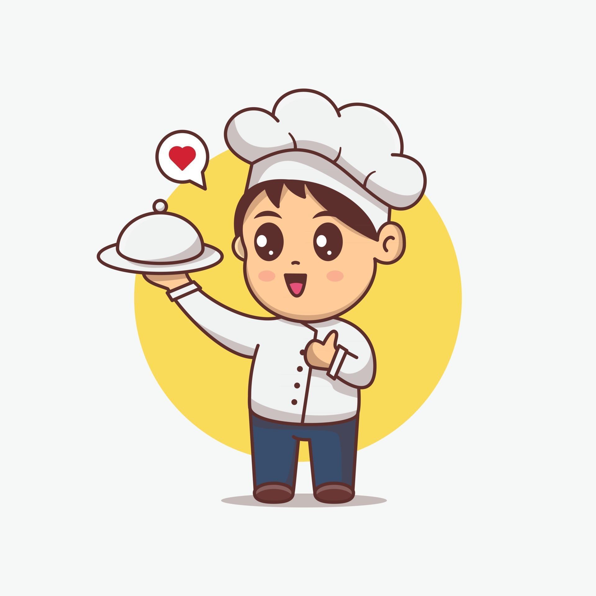 Chef Cartoon Cute Cocinero De Dibujos Animados Lindo Vector De | My XXX ...