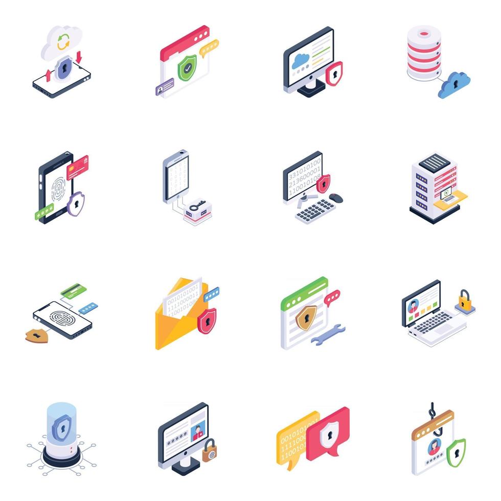 Set of Data Safety vector