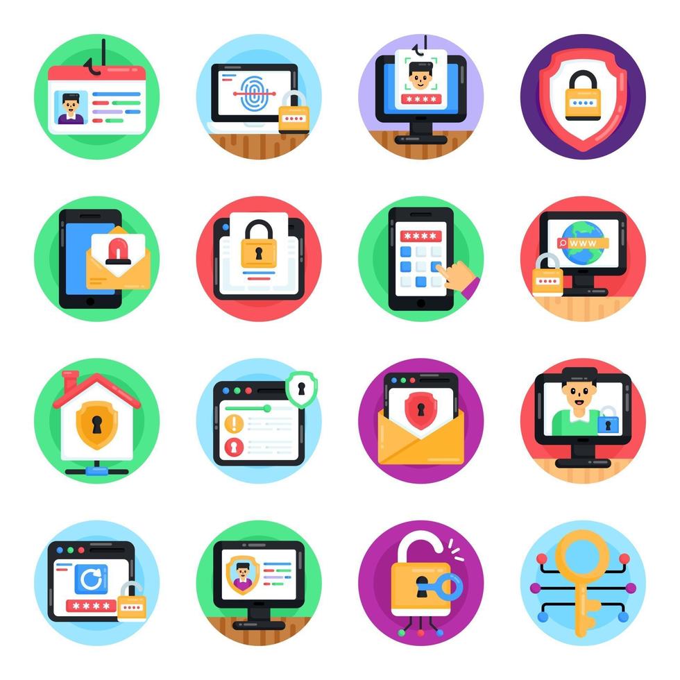 Set of Security Rounded vector