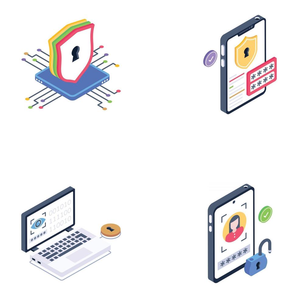 Set of Cyber Protection vector