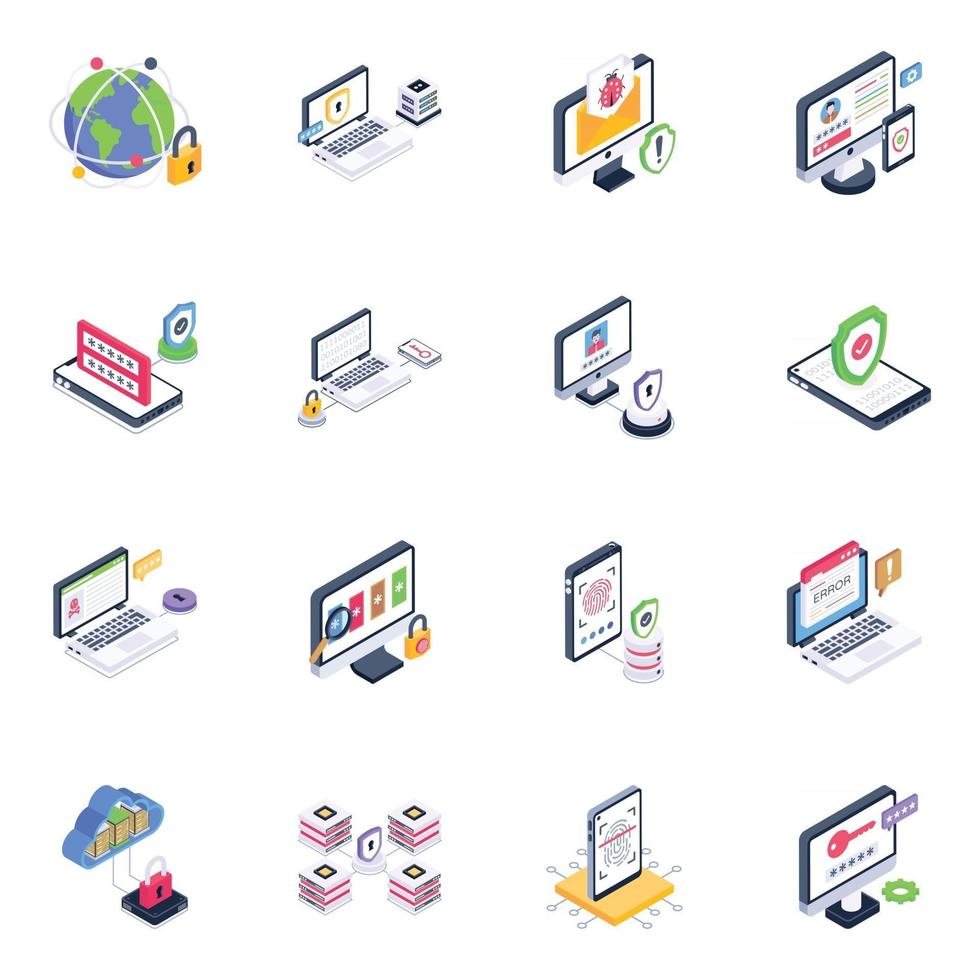 Set of Data Security vector