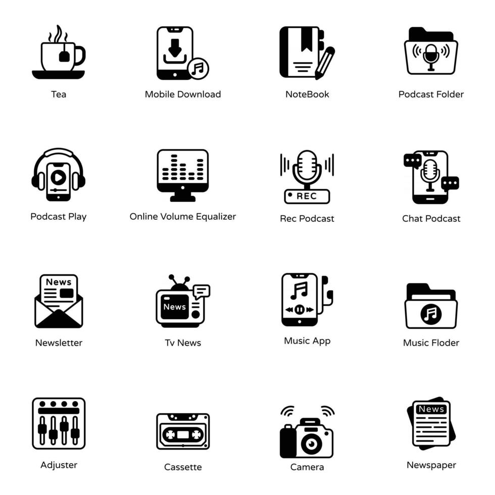 Podcast Apps and Adjuster vector