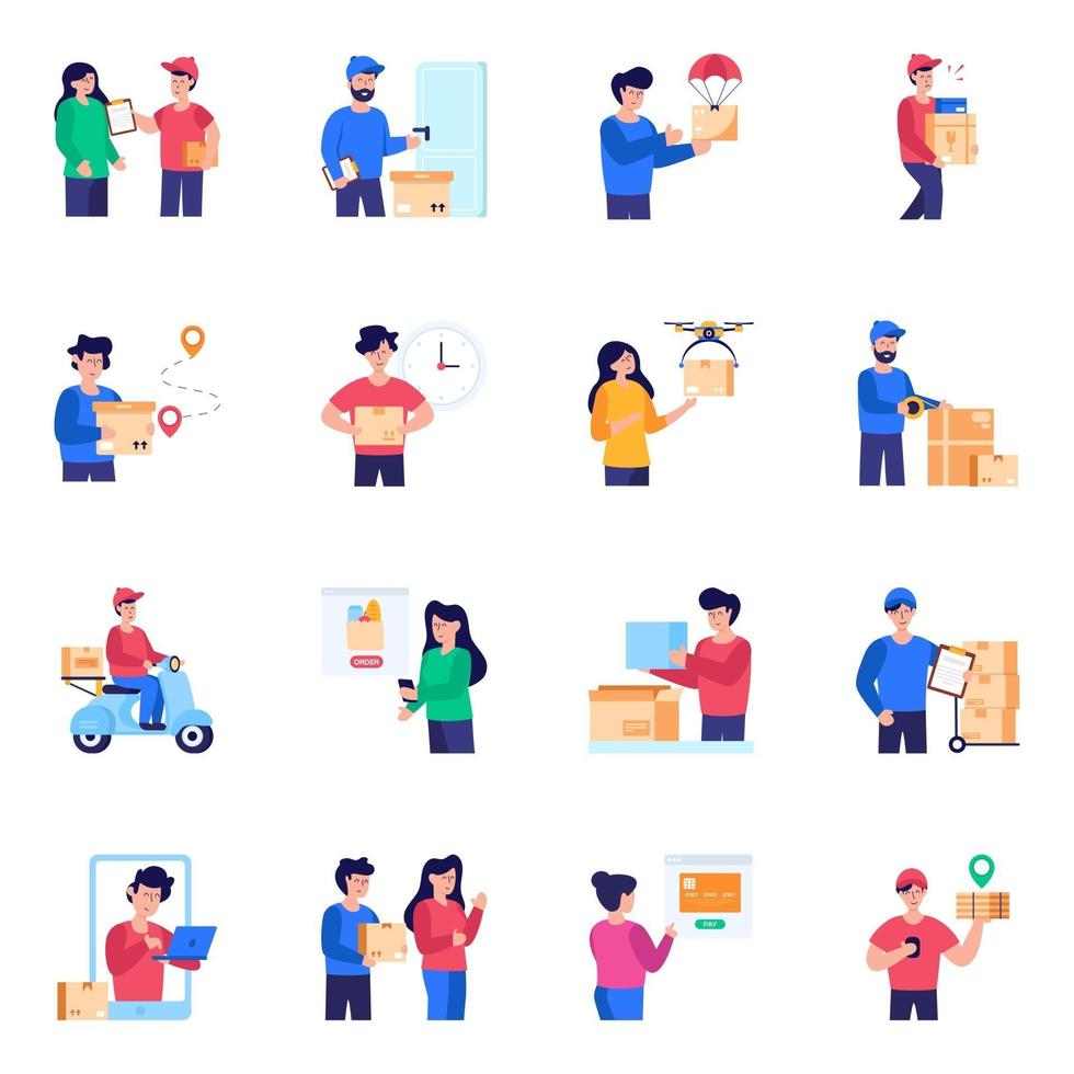 Pack of Parcel Delivery vector