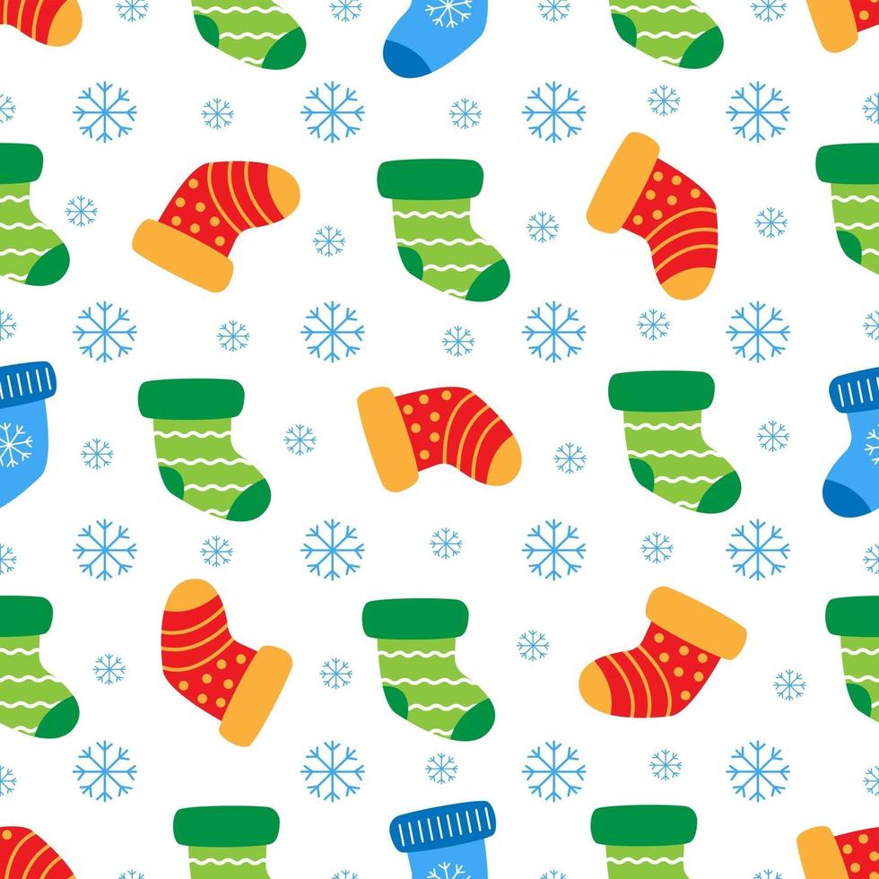 Cute seamless pattern with colorful socks. vector