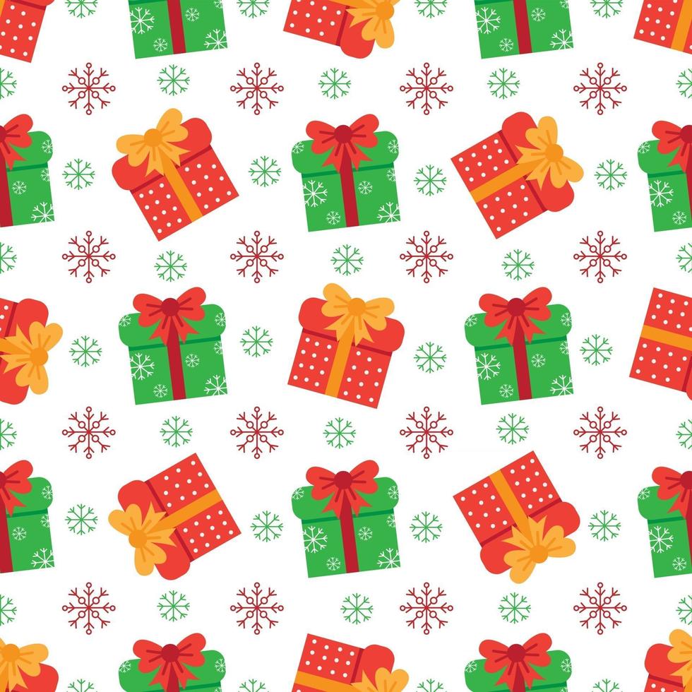 Cute Christmas seamless pattern with present boxes. vector
