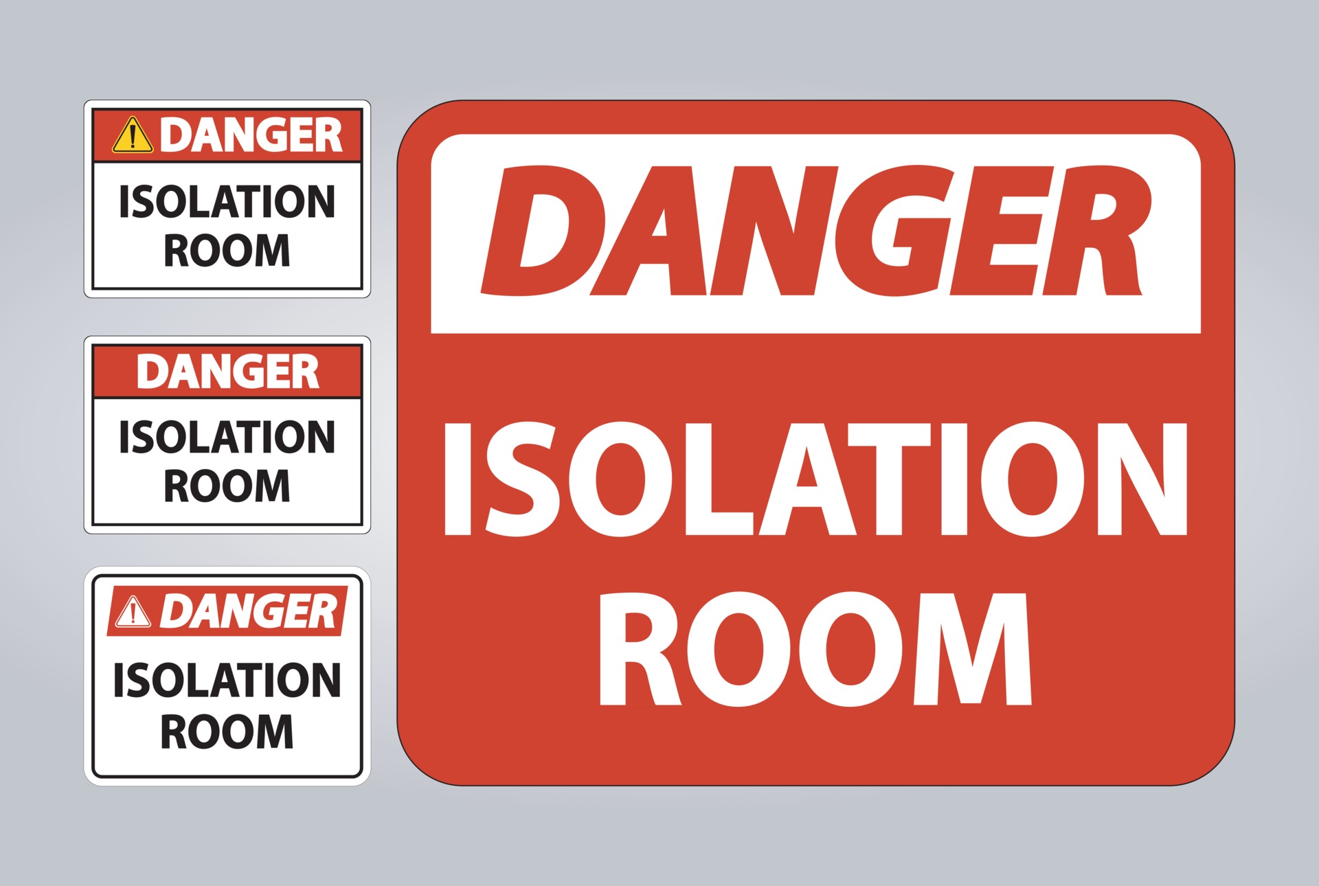 danger-isolation-room-sign-isolate-on-white-background-vector