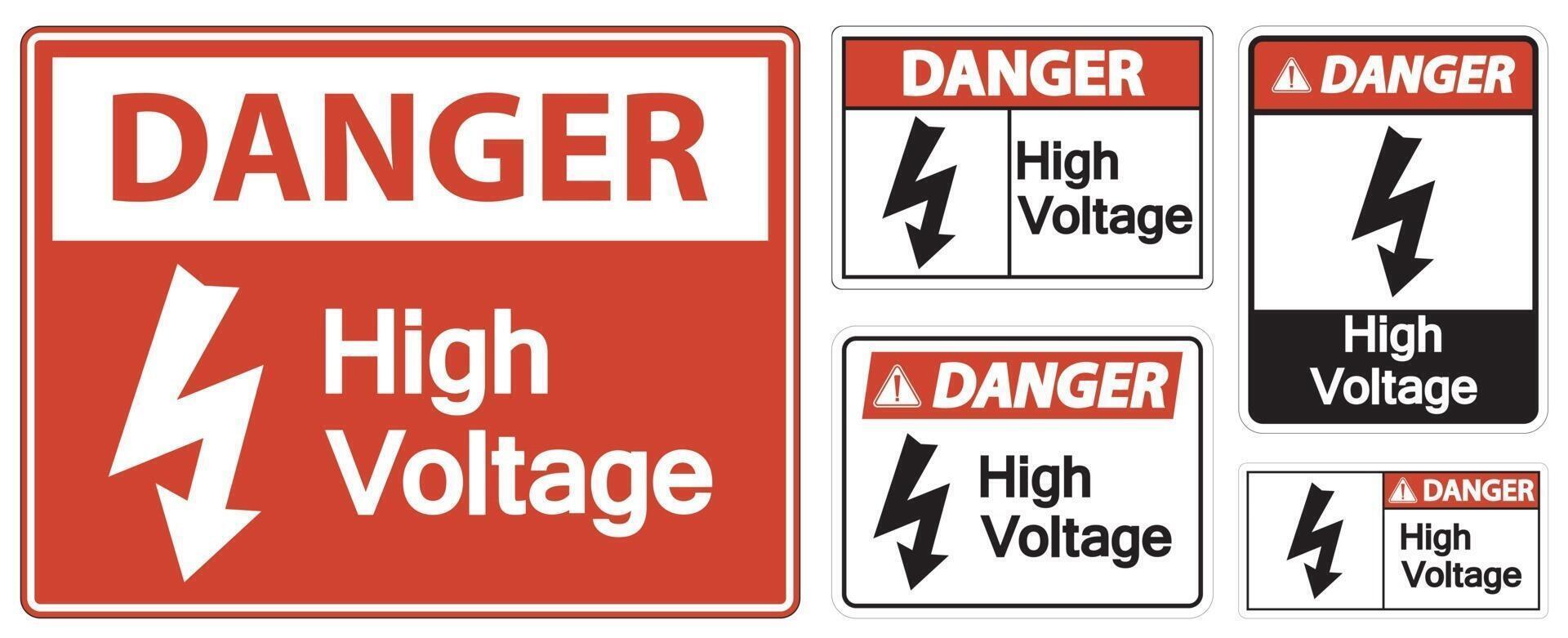 Danger High voltage Sign Isolate On White Background,Vector Illustration EPS.10 vector