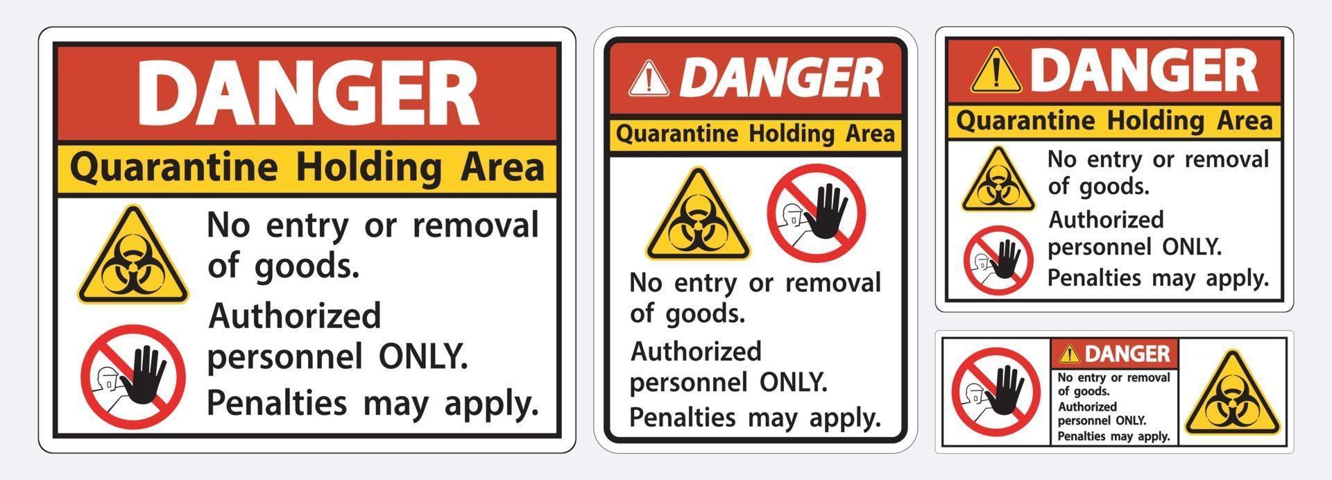 Details about   Quarantine Holding Area No Entry or Removal of Goods  Safety Signs and Stickers