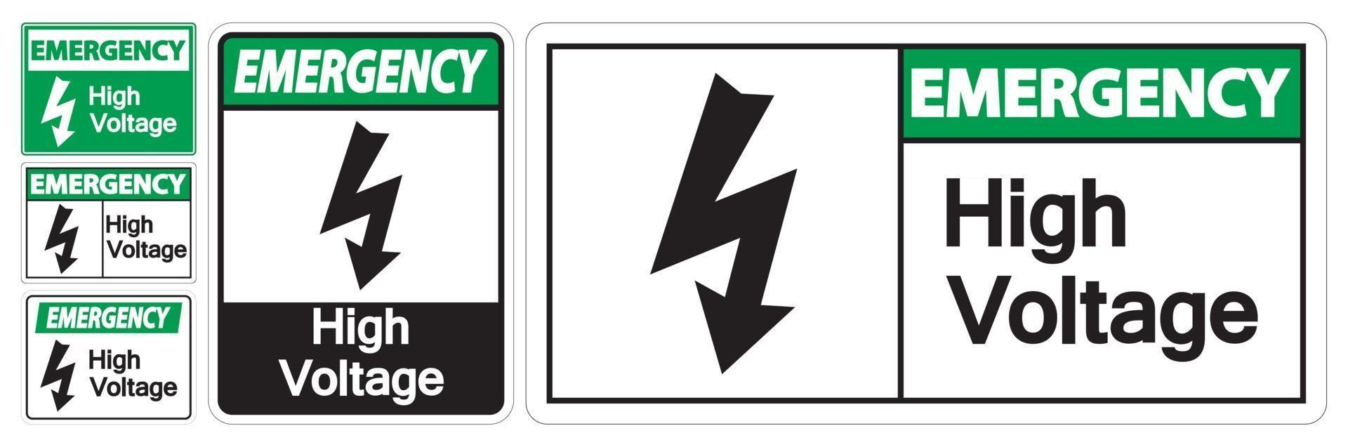 Emergency High voltage Sign Isolate On White Background,Vector Illustration EPS.10 vector