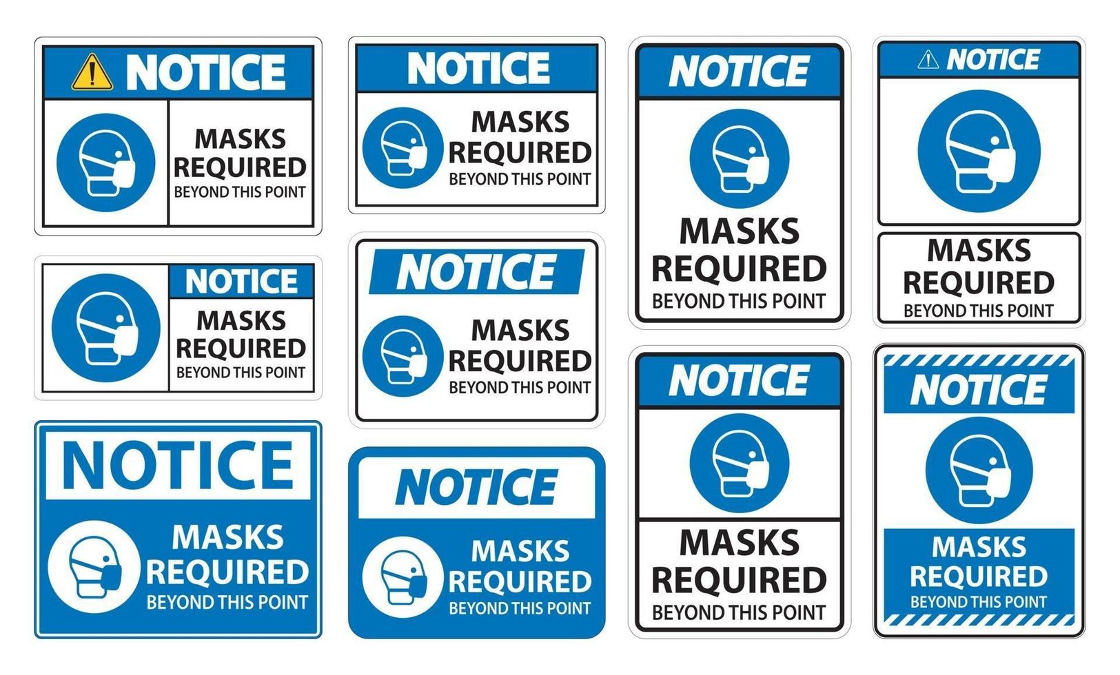 Notice Masks Required Beyond This Point Sign Isolate On White Background,Vector Illustration EPS.10 vector