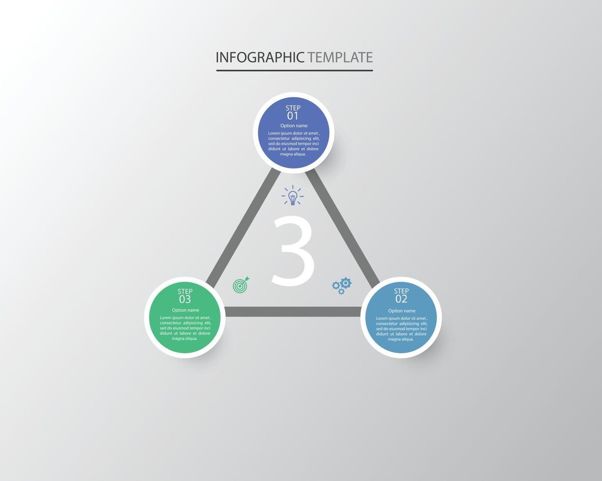 Infographic template in 3 option vector