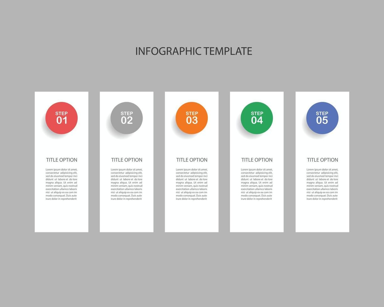 Infographic template design in 5 option vector