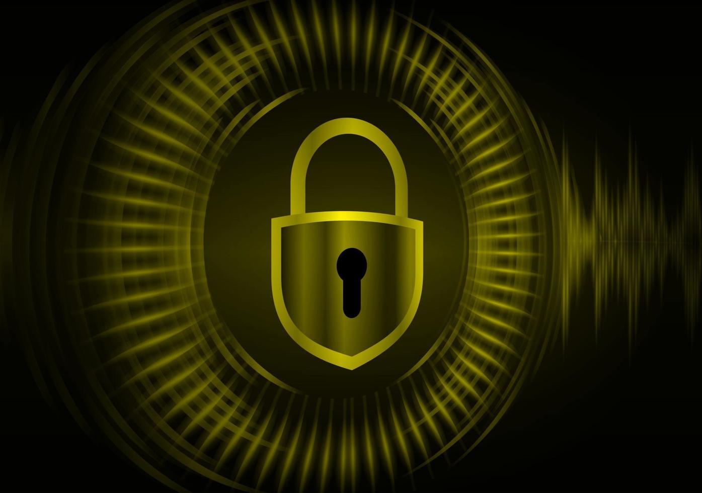 Closed Padlock on digital background, cyber security vector