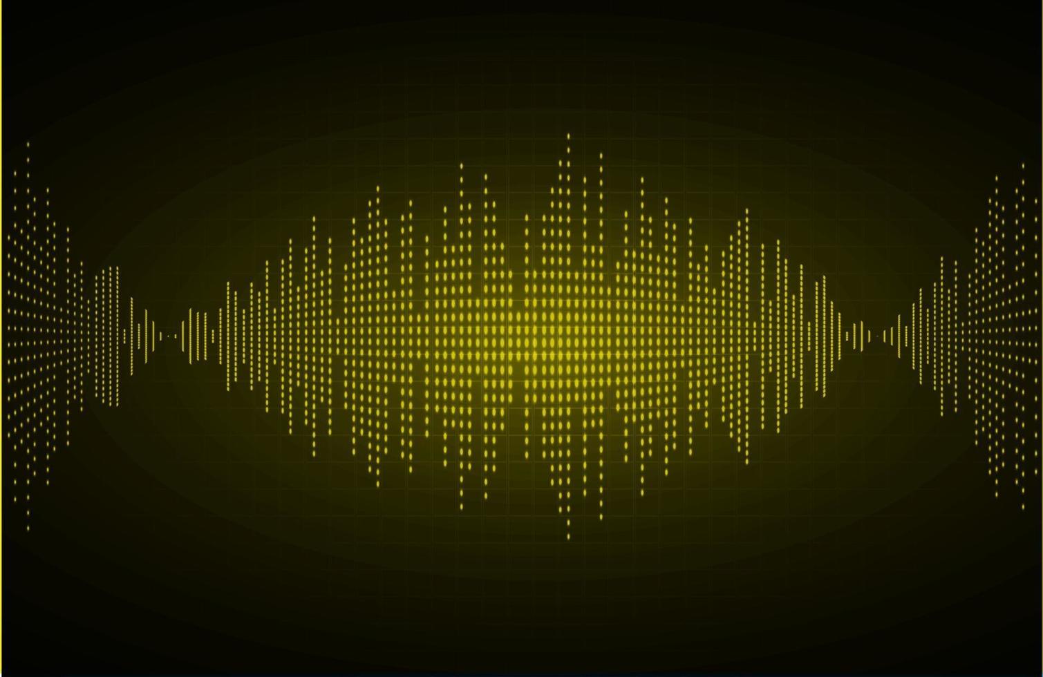 Sound waves oscillating dark light vector