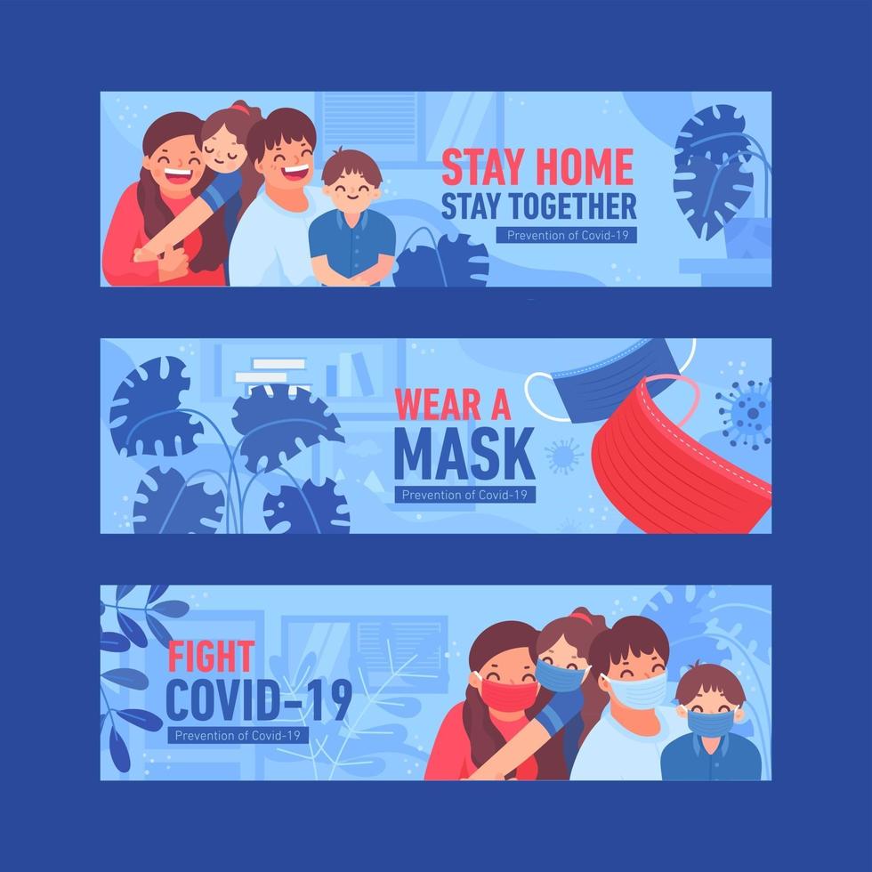 Prevention Covid-19 Banner Illustration vector