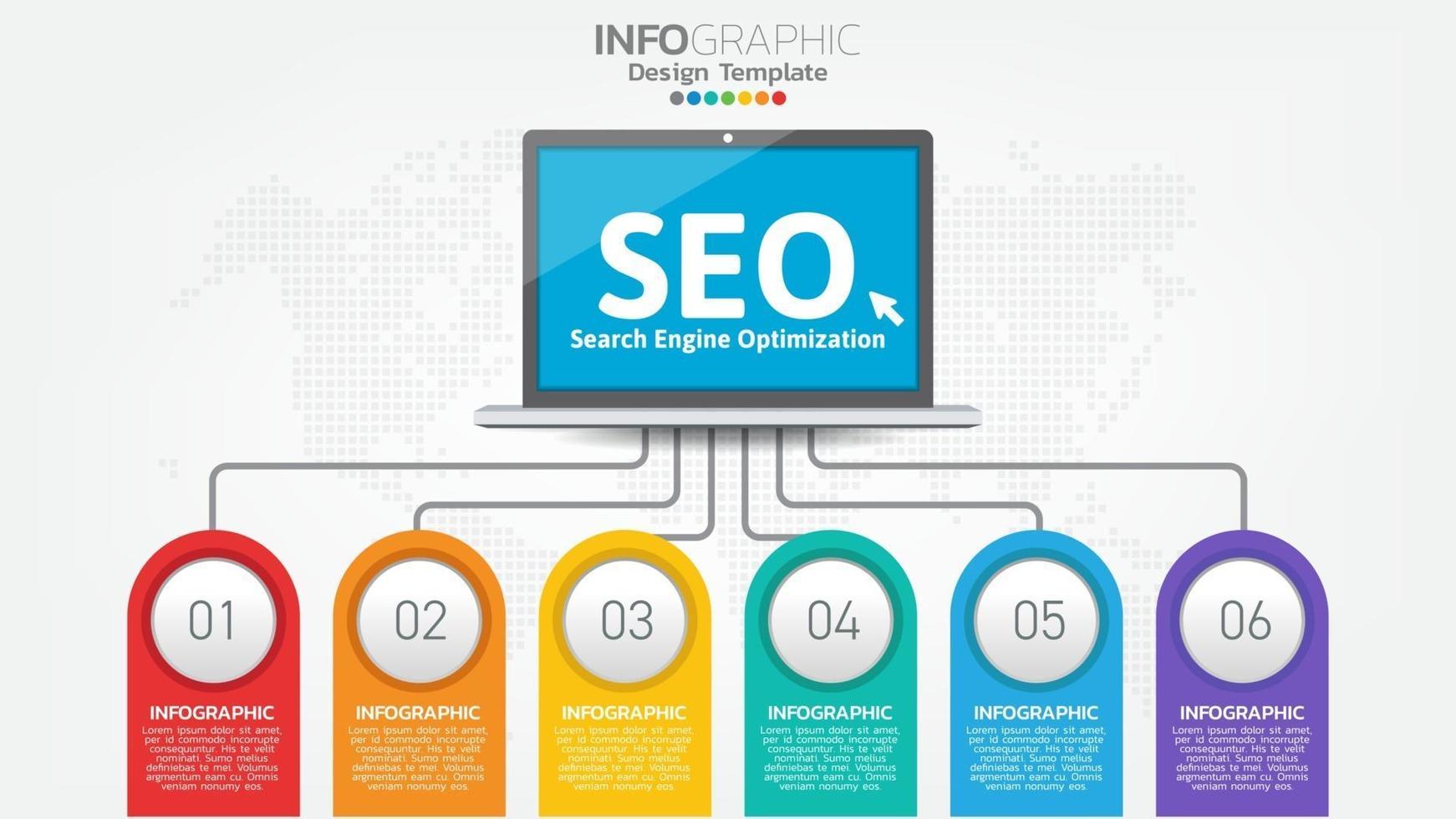 SEO icono de web de banner de optimización de motores de búsqueda para negocios y marketing vector
