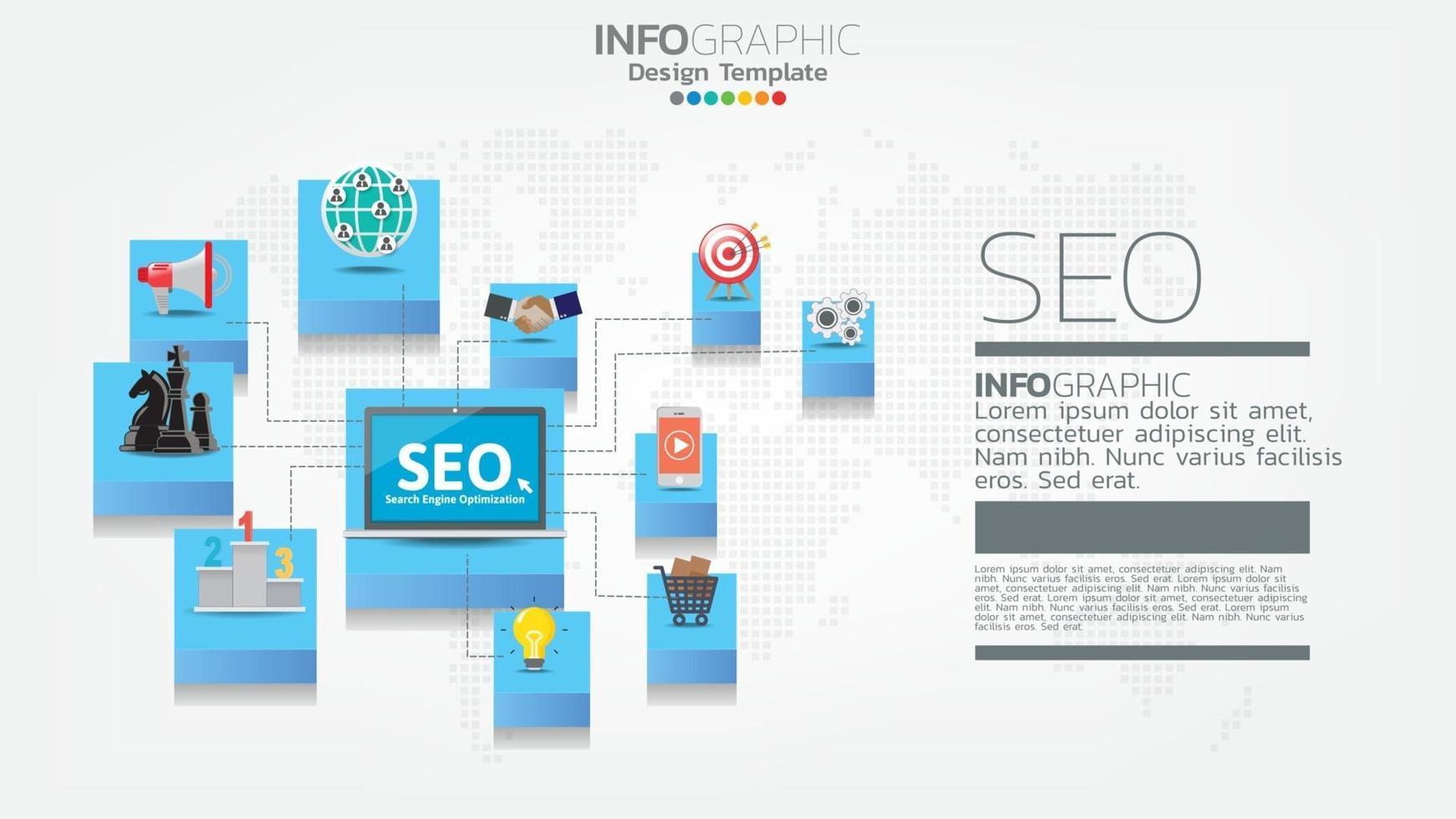 SEO search engine optimization banner web icon for business and marketing vector