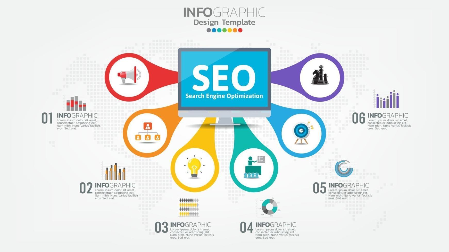 SEO search engine optimization banner web icon for business and marketing vector