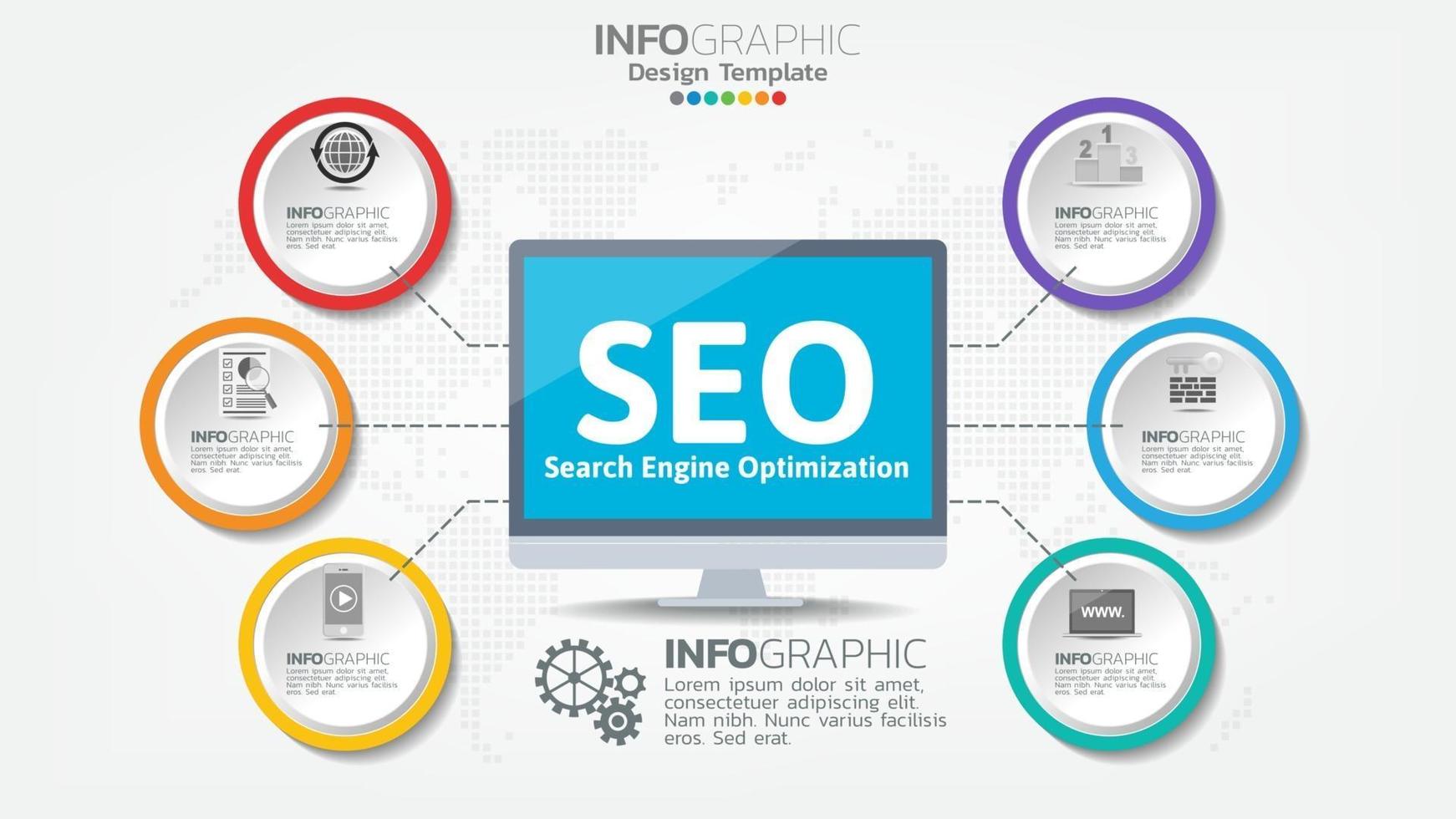 SEO search engine optimization banner web icon for business and marketing vector