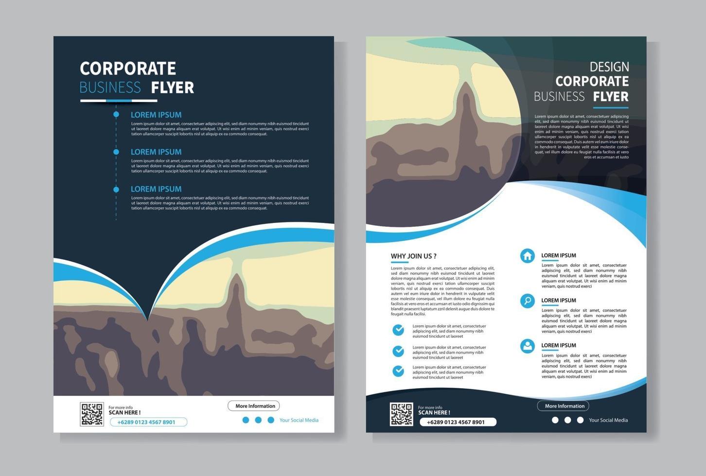 Plantilla de folleto comercial para promoción de folleto de diseño o empresa de informe anual vector