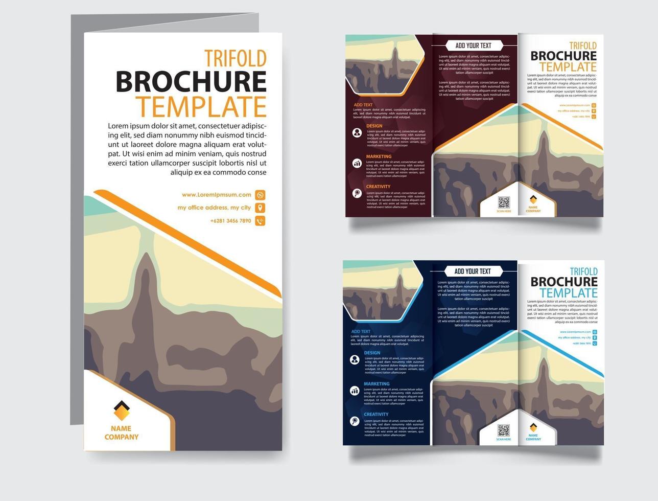 Tri fold vector brochure template