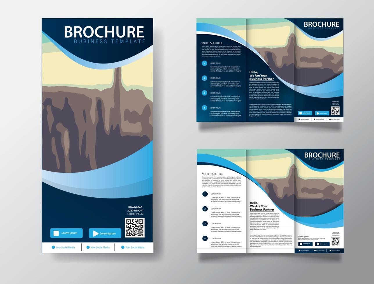 tri fold brochure template for promotion marketing vector