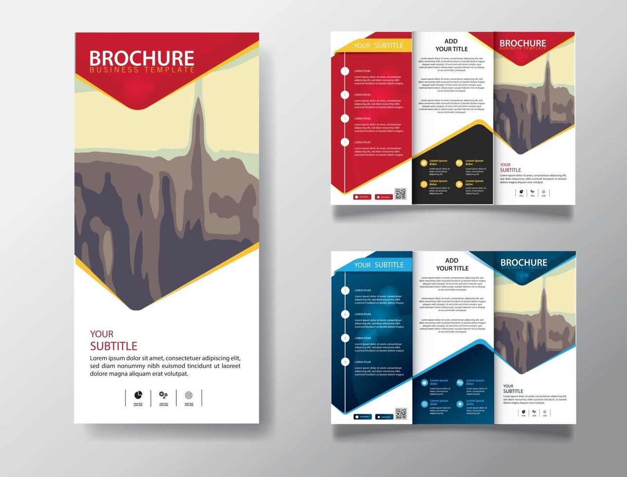 tri fold brochure template for promotion marketing vector