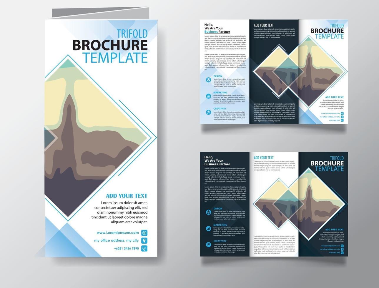 Tri fold vector brochure template