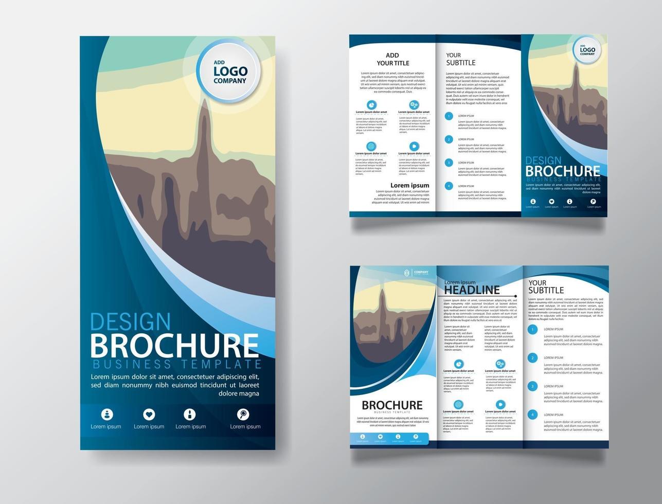 tri fold brochure template for promotion marketing vector