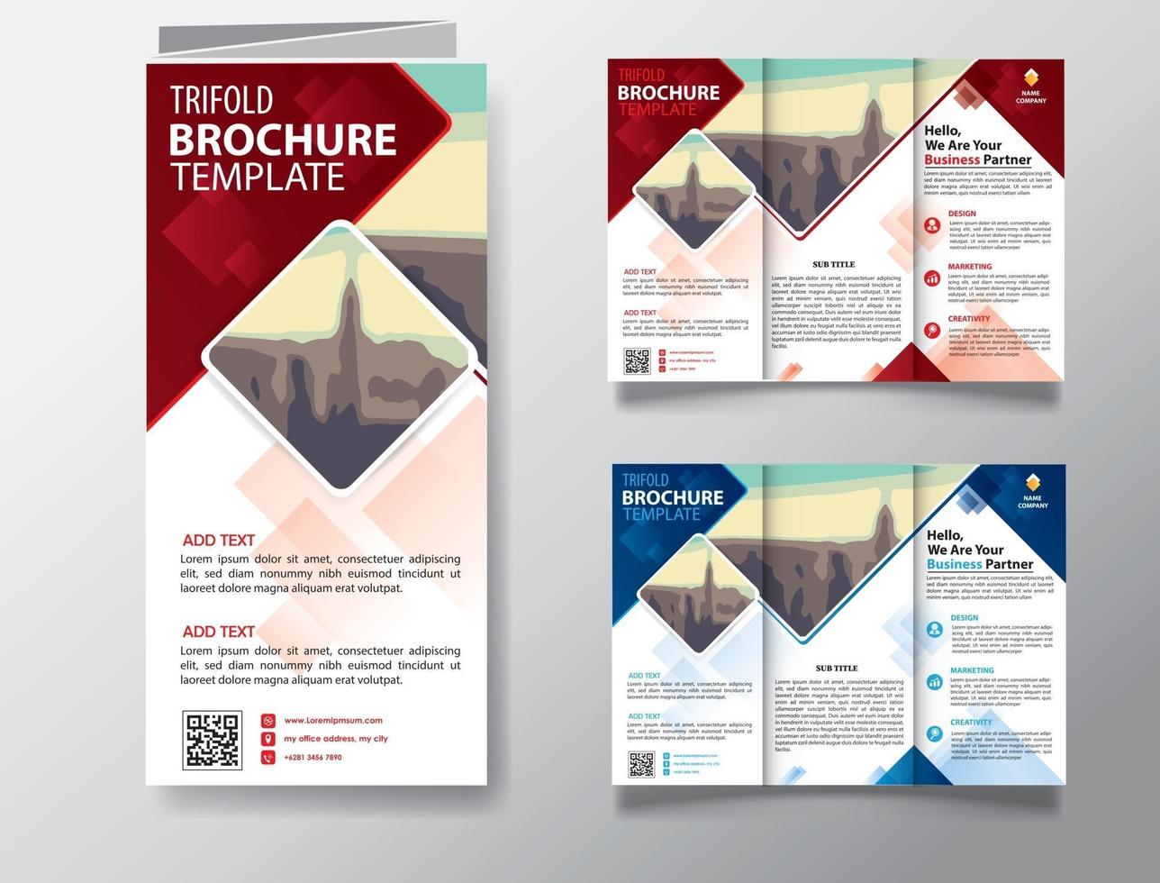 Tri fold vector brochure template