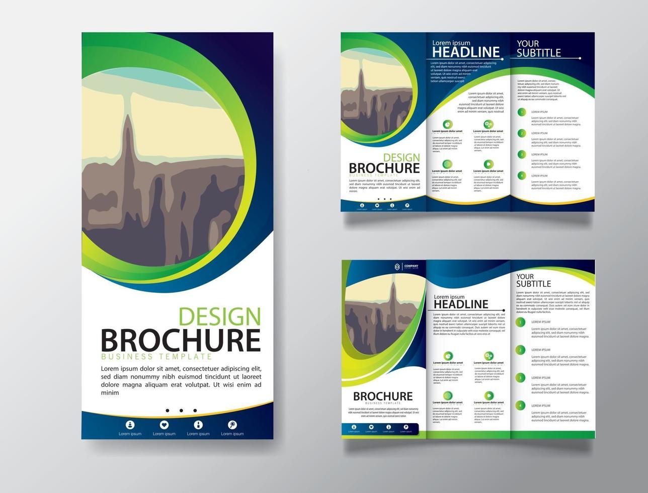 tri fold brochure template for promotion marketing vector