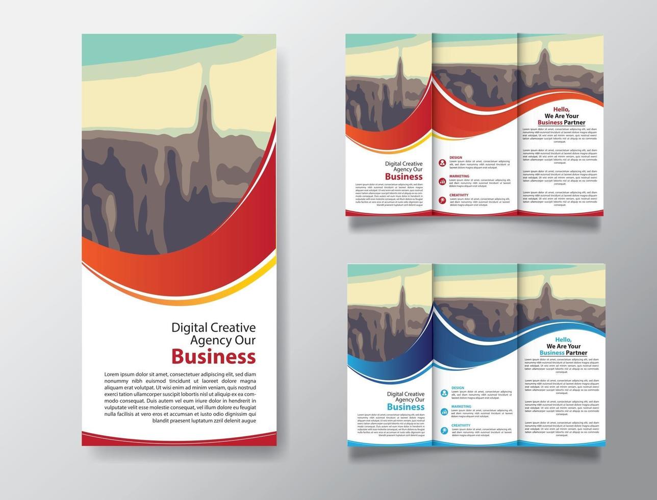 tri fold brochure template for promotion marketing vector