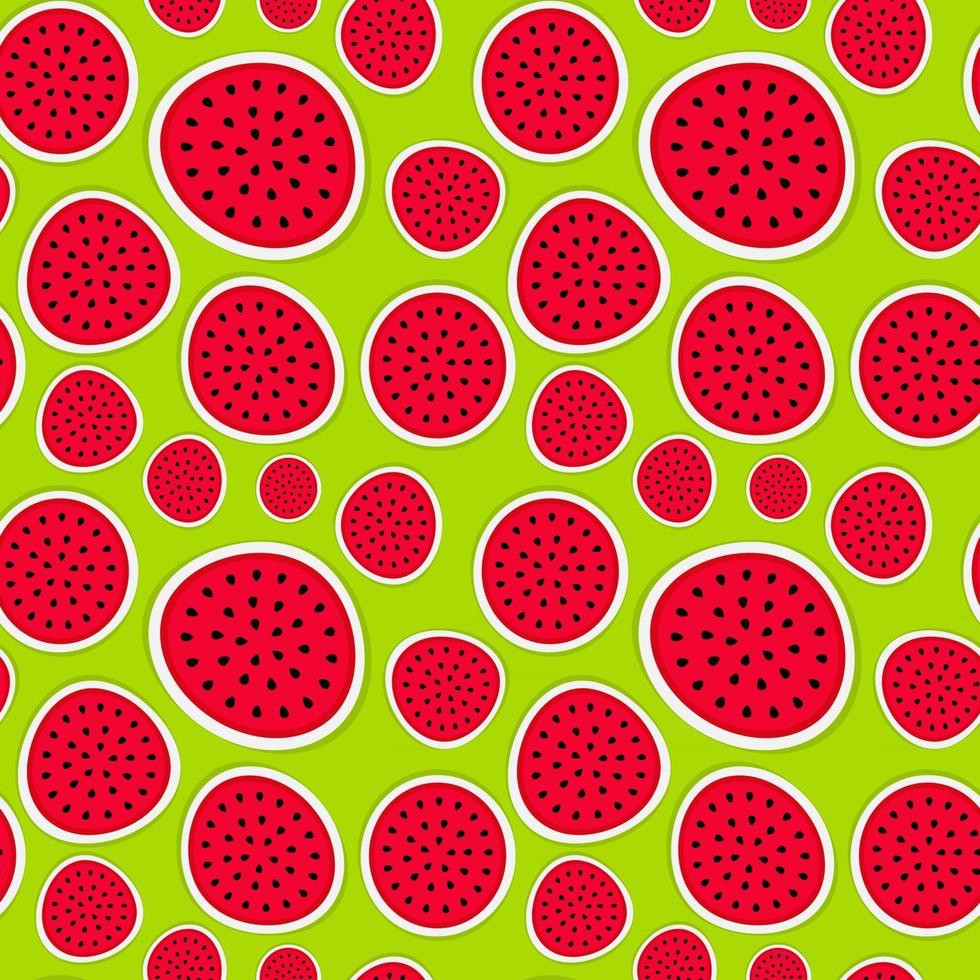 Seamless Pattern Background from Watermelon. Vector Illustration