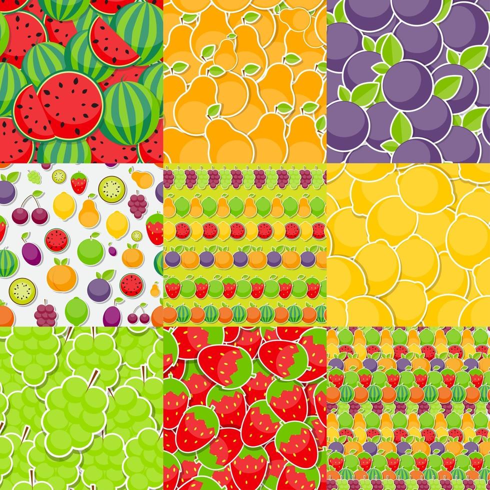 Seamless Pattern Background from Different Fruits vector