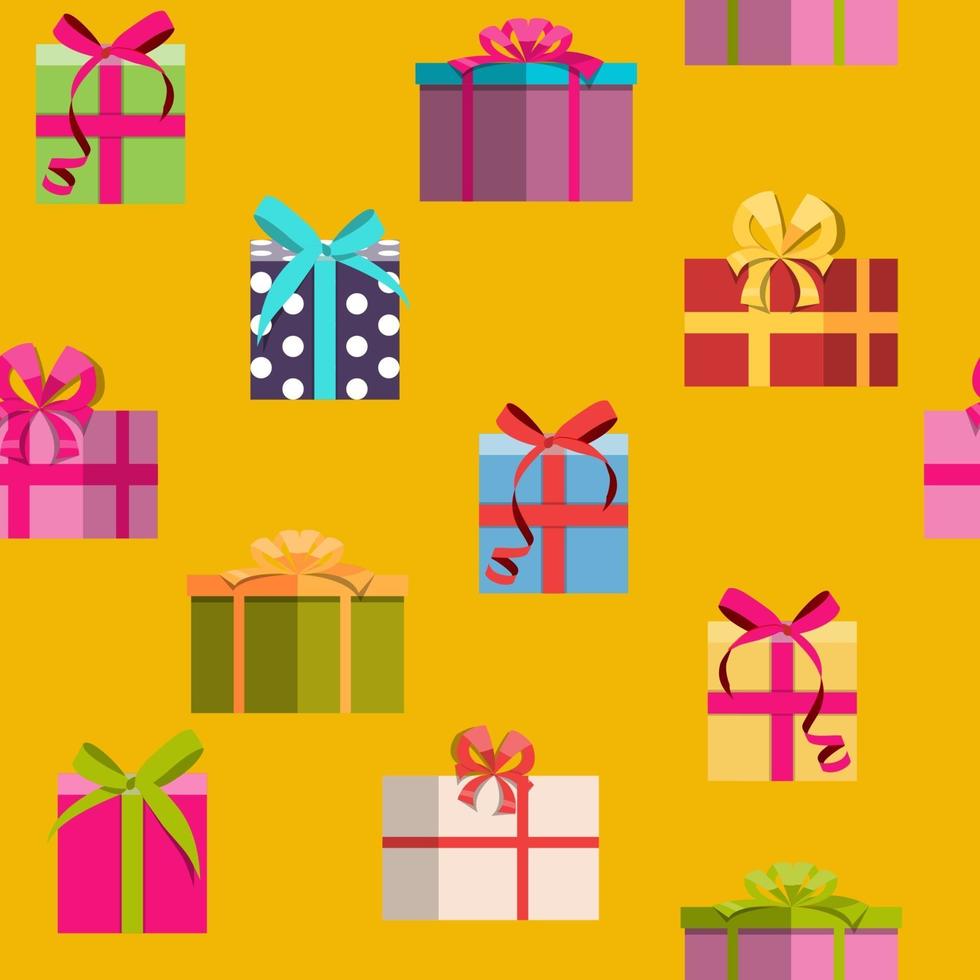 Gift Box Holiday Seamless Pattern Background vector