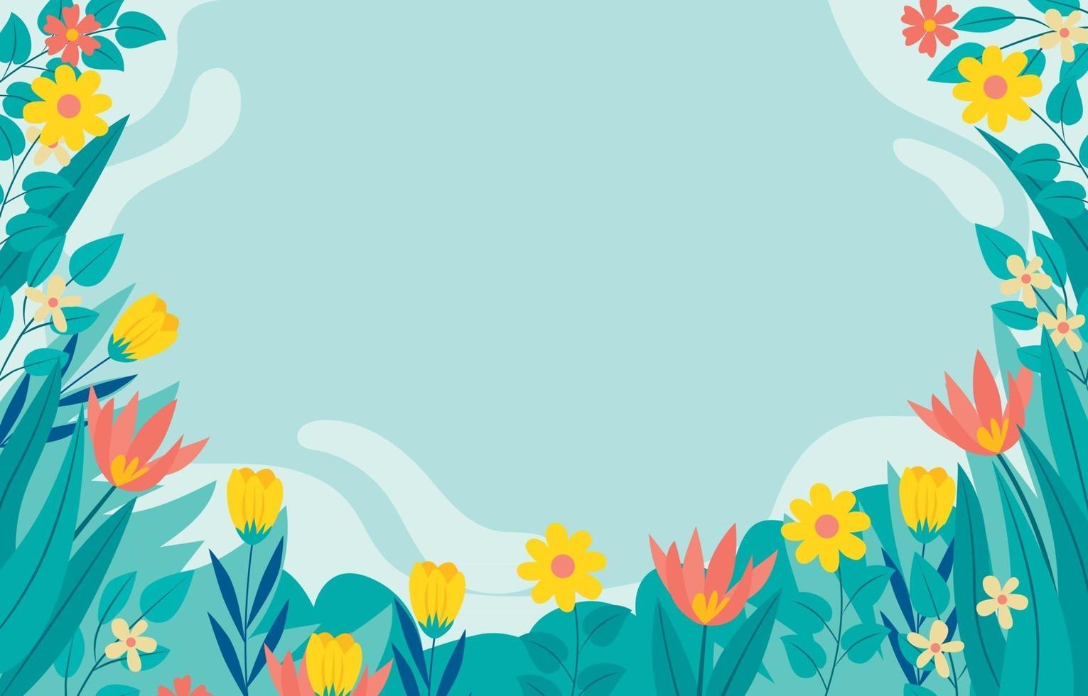 Blooming Flower Frame vector