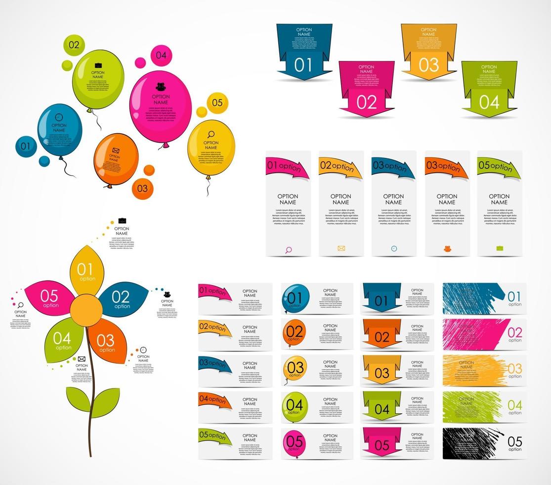 Collection of Infographic Templates for Business Vector Illustration