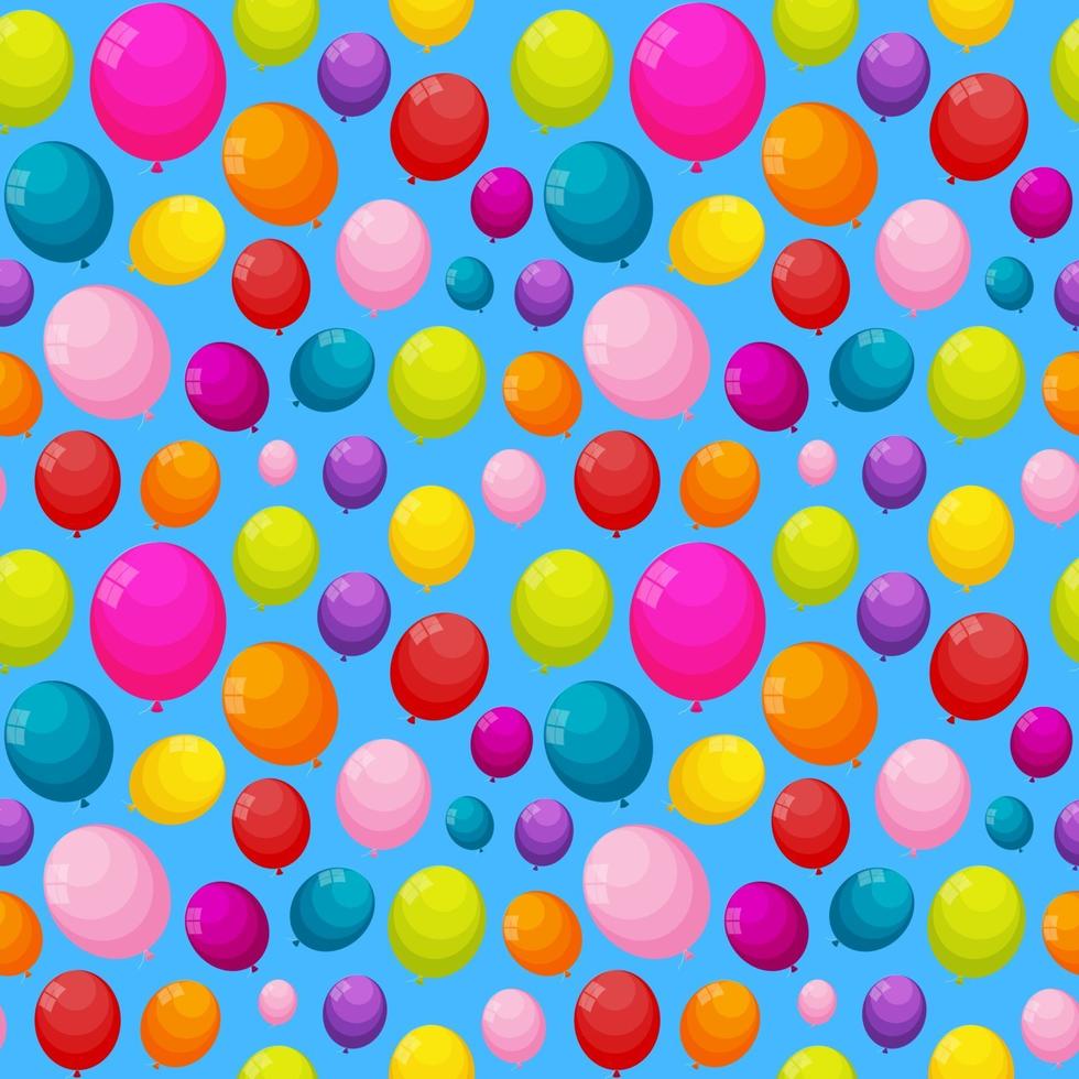Color Glossy Balloons Seamles Pattern Background Vector Illustration
