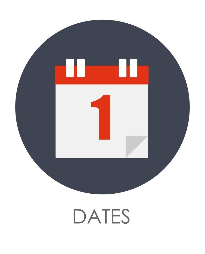 Dates Flat Icon vector