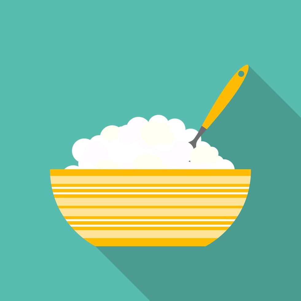 Breakfast Cereal Oatmeal, Icon in Modern Flat Style Vector Illus